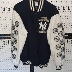 YANKEES 27 TIME WORLD SERIES JACKET PIN STRIPE